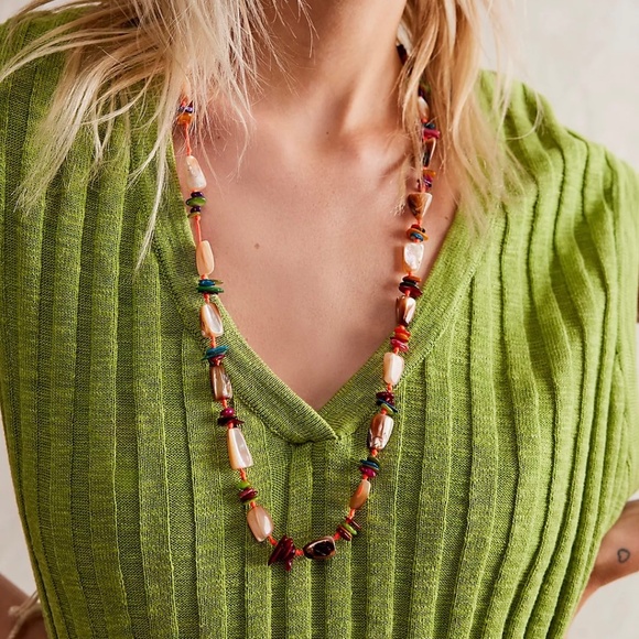 At The Market Necklace by Ariana Ost (Pink) | Free People - Picture 2 of 3